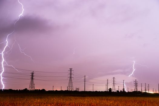 Lightning strikes behind the lines designed to carry it in South Texas