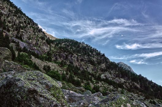 A picture from the river at Pyrenees mountians