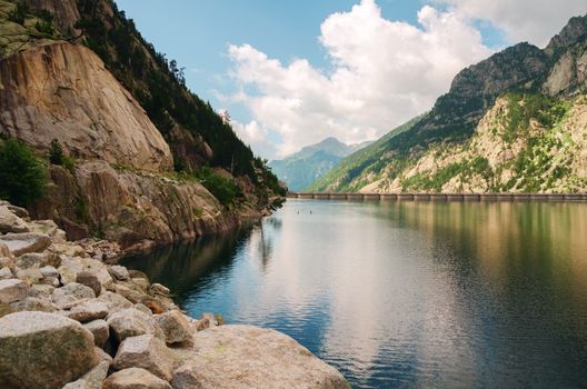 A picture from the river at Pyrenees mountians