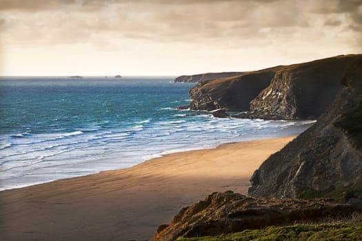 Cornish coast near Newquay, Cornwall, England