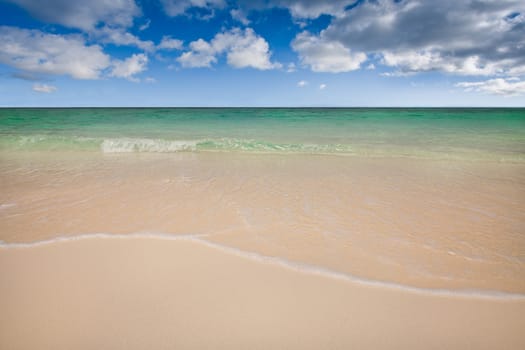 Clear Beach and Sky at Li-pe Island, Thailand