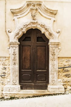 italian door in a small village, Italy