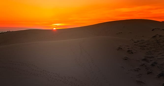 Sunset in White Sand Dunes, Mui Ne, Vietnam