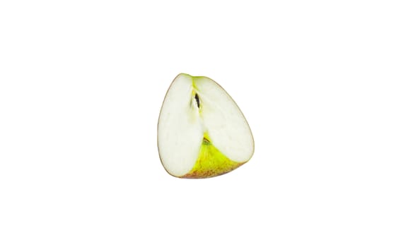 Red Fuji Apple slice cutout on white background