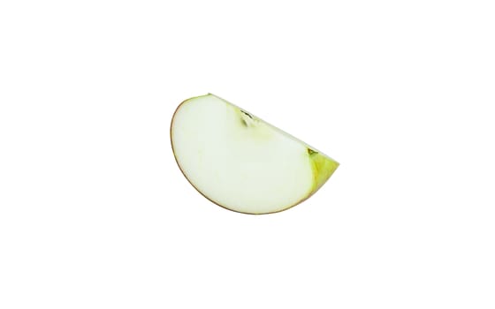 Red Fuji Apple slice cutout on white background