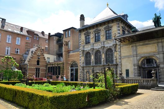 Antwerp, Belgium - May 10, 2015: Tourist visit Rubenshuis (Rubens House) on May 10, 2015. Rubens House is the former home and studio of Peter Paul Rubens (1577–1640) in Antwerp. It is now a museum.