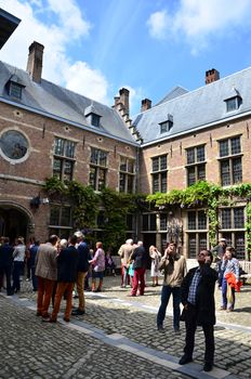 Antwerp, Belgium - May 10, 2015: Tourist visit Rubenshuis (Rubens House) on May 10, 2015. Rubens House is the former home and studio of Peter Paul Rubens (1577–1640) in Antwerp. It is now a museum.