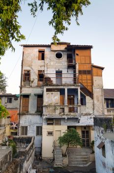 Old concrete house in Ahmedabad, India