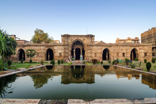 Ancient Mosque Near Sidi Saiyad Masjid in Ahmedabad, Gujarat, India.