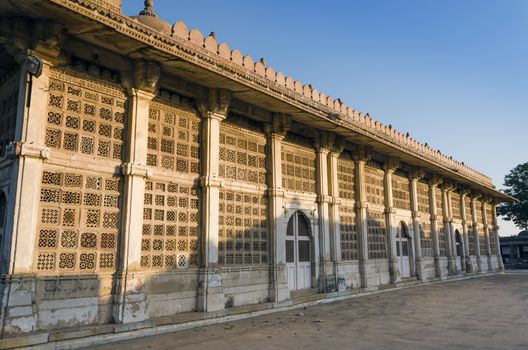 Exterior of Sarkhej Roza mosque in Ahmedabad, Gujarat, India