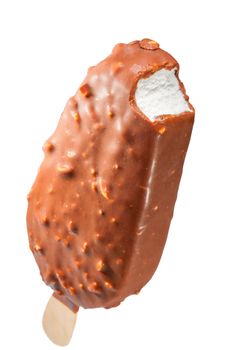 creamy popsicle in milk chocolate on a white background