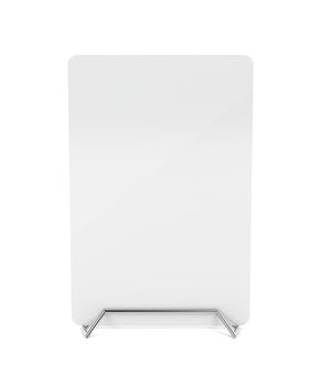 Metal menu holder with white paper