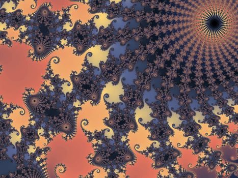 Digital computer graphic - rendering. Abstraction background with a fractal pattern in a dark colors for design.