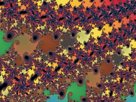 Digital computer graphic - rendering. Abstraction background with a fractal pattern in a bright colors for design.