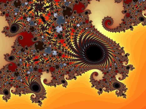 Digital computer graphic - rendering. Abstraction background with a fractal spiral in a bright colors for design.