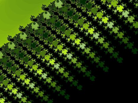 Digital computer graphic - rendering. Abstraction background with a fractal pattern in a green colors for design.