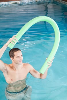 Man playing with float