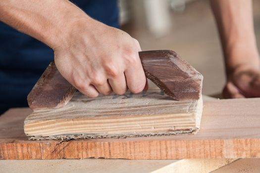 Carpenter working in his workshop