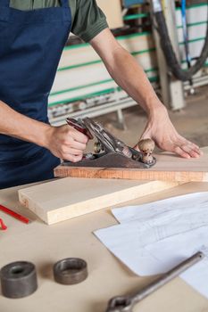 Man working with wood