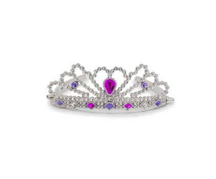 Silver princess crown isolated on white background