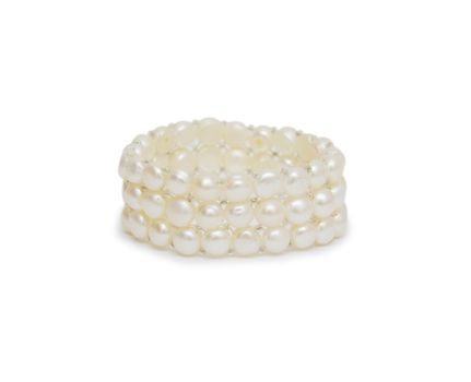 Beads from pearls, on a white background