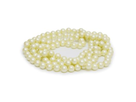 Beads from pearls, on a white background