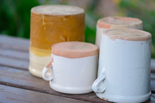 clay pots upside typical of southern Italy