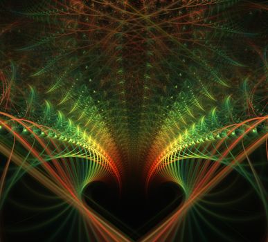 Dragon's heart. Computer generated fractal artwork for design