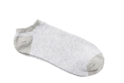 A pair of fashionable striped short socks isolated on white background