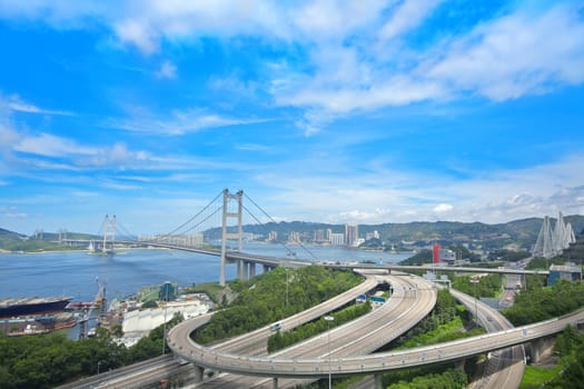 Tsing ma bridge at day