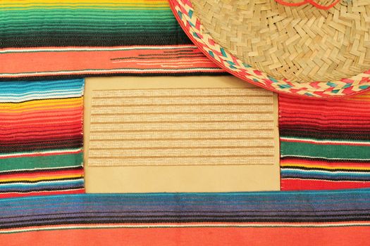 Mexico Poncho Serape frame Background