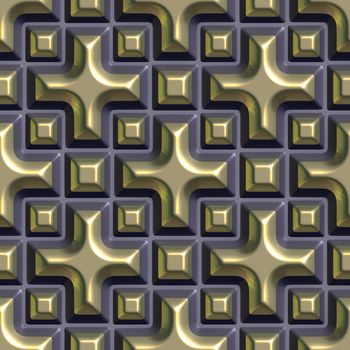 Gold,iron seamless tileable decorative background pattern.