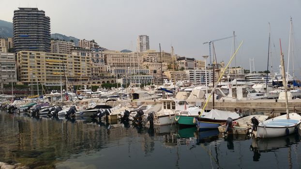 Many small boats in Port Hercule, Monaco