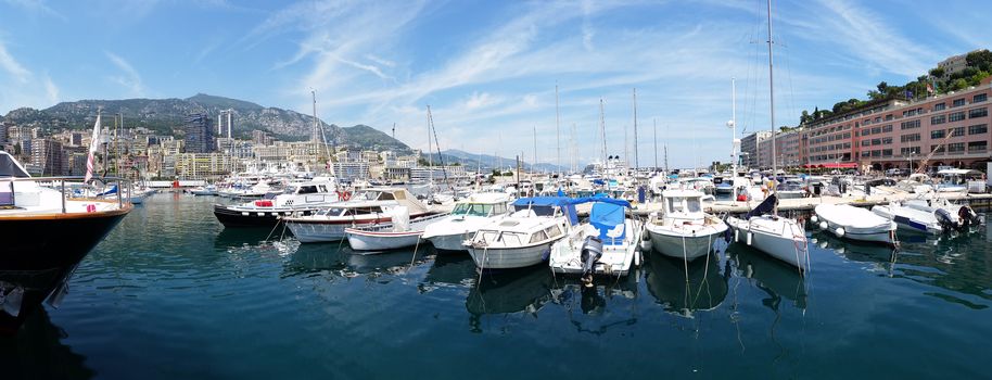 Many small boats in Port Hercule, Monaco