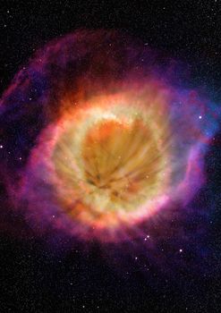 Far being shone nebula and star field against space. "Elements of this image furnished by NASA".