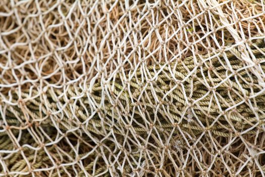 background of the sea  rope fishing net