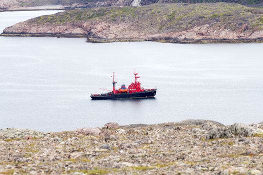 ship in Scandinavian sea bays