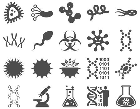 Medical icon set. Style: icons drawn with gray color on a white background.