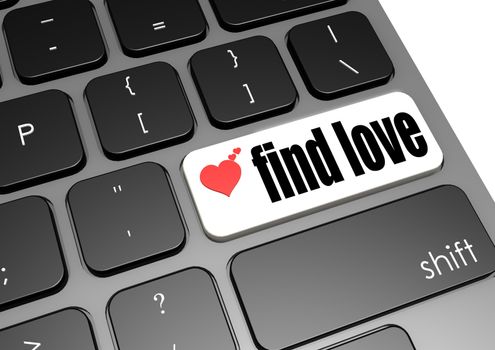 Find love black keyboard image with hi-res rendered artwork that could be used for any graphic design.