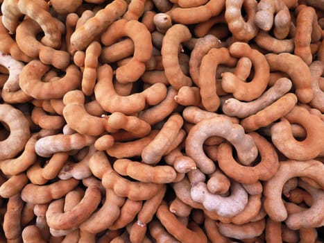 closed up the group of tamarind, spicy fruit