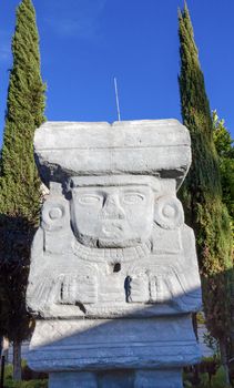 Ancient Indian Sculpture Ruins at Teotihuacan Mexico City Mexico.  Ancient ruins date back to 100 to 750AD.


