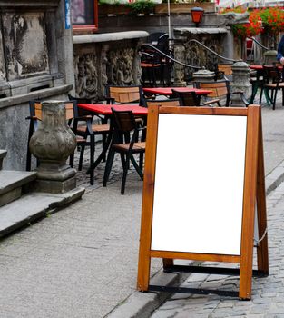 empty menu board with clipping path