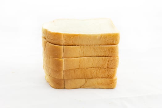 Sliced bread isolated on white background .