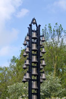 Bells post in Keukenhof Garden, Lisse, Netherlands 