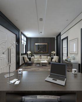 Photorealistic 3d render of a office