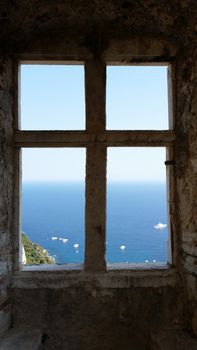 Window with views over the Mediterranean Sea