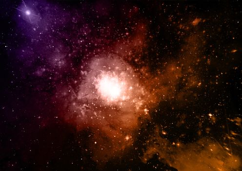 Far being shone nebula and star field against space. "Elements of this image furnished by NASA".