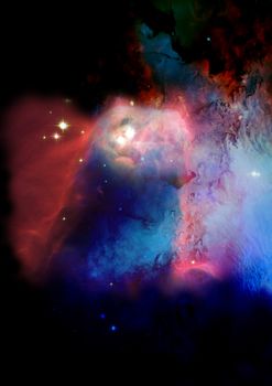 Far being shone nebula and star field against space. "Elements of this image furnished by NASA".
