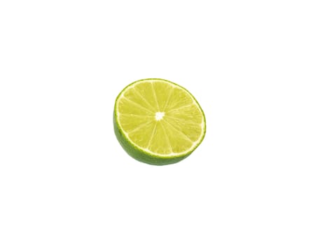 Lime cut in half isolated on white background