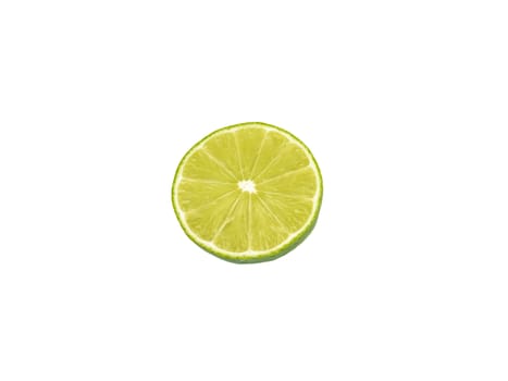 Lime cut in half isolated on white background